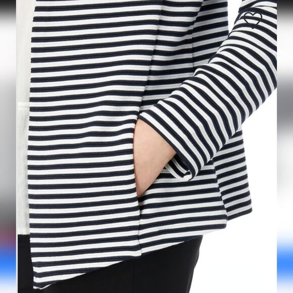 ESPRIT Striped Pocketed Knit Jersey Pocketed Open Blazer Light Jacket M - Picture 6 of 14